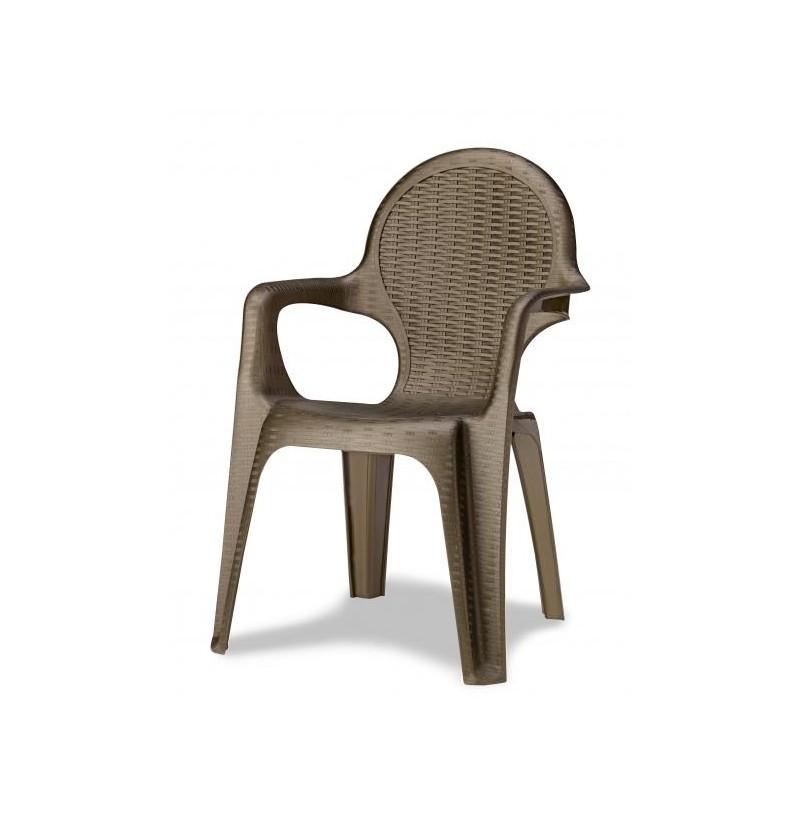 Poltrona intrecciata bronzo 4 pezzi
