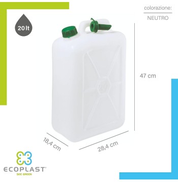 Tanica in plastica per alimenti lt. 20