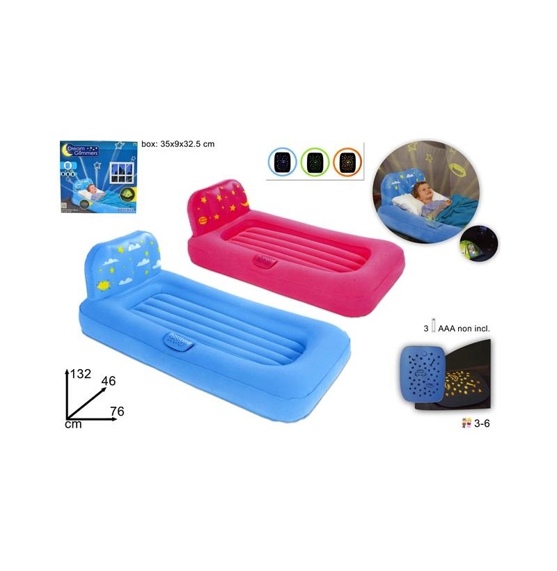 Letto bimbo gonfiabile con proiettore stelle
