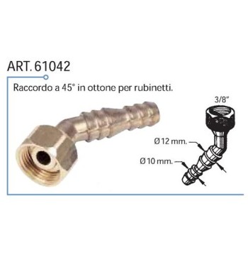 Raccordo a 45° in ottone per rubinetti