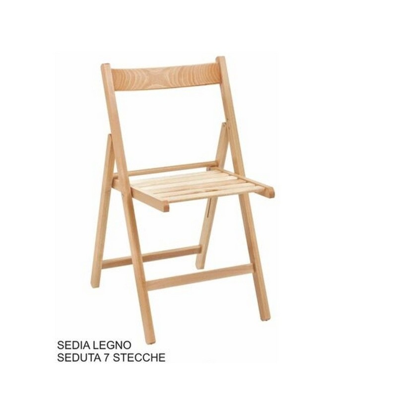 Sedia pieghevole colore legno naturale