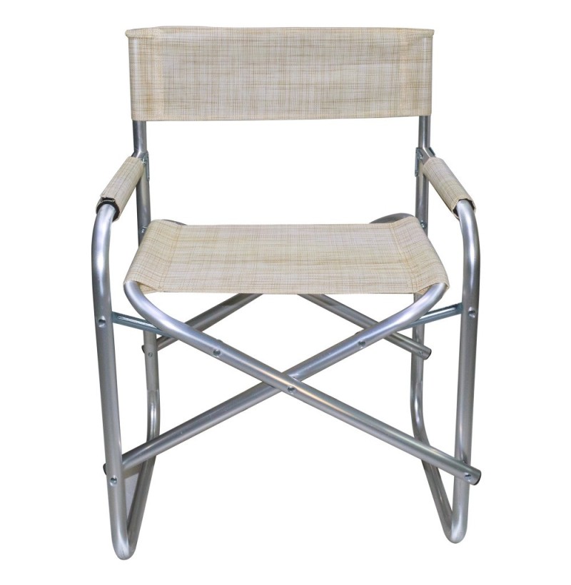 Sedia regista in allum. e tessuto textilene cream
