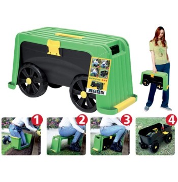 Sgabello contenitore magic green 4 in 1