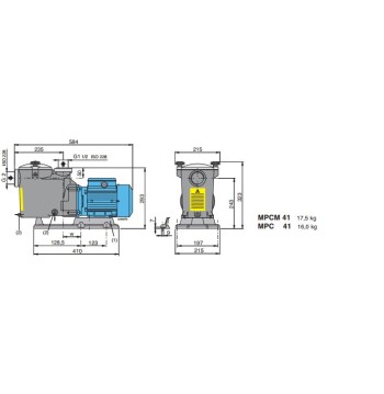 Pompa x piscina e idro. 1,5hp 1,1kw 21m3/h MPCM 41