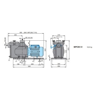 Pompa x piscina e idro. 1,5hp 1,1kw 30m3/h MPCM 51