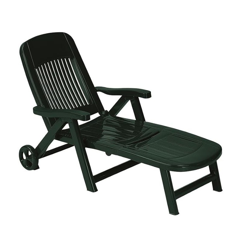 Lettino California pieghevole resina verde Scab